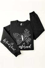 Load image into Gallery viewer, Cre8ed2luv&#39;s Transformed Faith Sleeve Graphic Fleece Sweatshirt