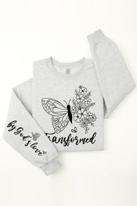 Cre8ed2luv's Transformed Faith Sleeve Graphic Fleece Sweatshirt