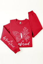 Load image into Gallery viewer, Cre8ed2luv&#39;s Transformed Faith Sleeve Graphic Fleece Sweatshirt