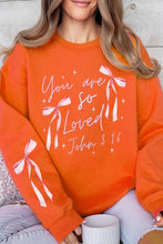 Load image into Gallery viewer, Cre8ed2luv&#39;s Pink Bow You Are So Loved Graphic Sweatshirt