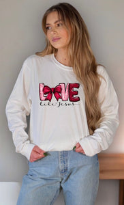 Cre8ed2luv's Red Love Like Jesus PLUS Long Sleeve Tee