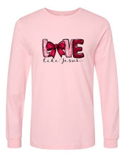 Load image into Gallery viewer, Cre8ed2luv&#39;s Red Love Like Jesus PLUS Long Sleeve Tee