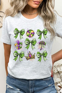 Cre8ed2luv's Mardi Gras Multi Bow Graphic Tee