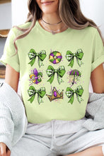 Load image into Gallery viewer, Cre8ed2luv&#39;s Mardi Gras Multi Bow Graphic Tee