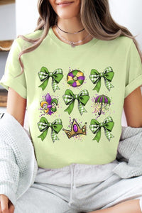 Cre8ed2luv's Mardi Gras Multi Bow Graphic Tee