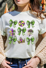 Load image into Gallery viewer, Cre8ed2luv&#39;s Mardi Gras Multi Bow Graphic Tee