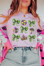 Load image into Gallery viewer, Cre8ed2luv&#39;s Mardi Gras Multi Bow Graphic Tee