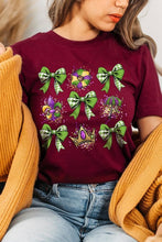 Load image into Gallery viewer, Cre8ed2luv&#39;s Mardi Gras Multi Bow Graphic Tee