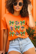 Load image into Gallery viewer, Cre8ed2luv&#39;s Mardi Gras Multi Bow Graphic Tee