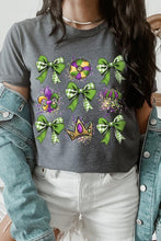Load image into Gallery viewer, Cre8ed2luv&#39;s Mardi Gras Multi Bow Graphic Tee