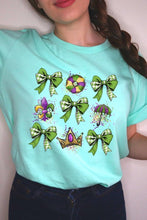 Load image into Gallery viewer, Cre8ed2luv&#39;s Mardi Gras Multi Bow Graphic Tee