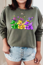 Load image into Gallery viewer, Cre8ed2luv&#39;s Mardi Gras Bead Dog Graphic Sweatshirt