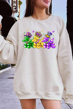 Load image into Gallery viewer, Cre8ed2luv&#39;s Mardi Gras Bead Dog Graphic Sweatshirt