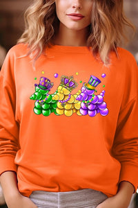 Cre8ed2luv's Mardi Gras Bead Dog Graphic Sweatshirt