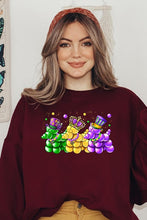 Load image into Gallery viewer, Cre8ed2luv&#39;s Mardi Gras Bead Dog Graphic Sweatshirt