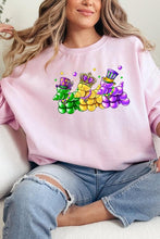 Load image into Gallery viewer, Cre8ed2luv&#39;s Mardi Gras Bead Dog Graphic Sweatshirt