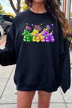 Load image into Gallery viewer, Cre8ed2luv&#39;s Mardi Gras Bead Dog Graphic Sweatshirt
