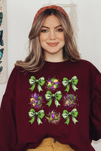 Load image into Gallery viewer, Cre8ed2luv&#39;s Mardi Gras Graphic Multi Bow Sweatshirt