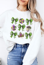 Load image into Gallery viewer, Cre8ed2luv&#39;s Mardi Gras Graphic Multi Bow Sweatshirt