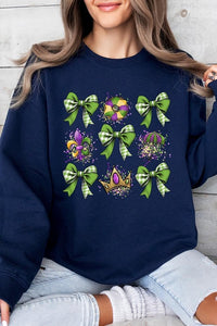 Cre8ed2luv's Mardi Gras Graphic Multi Bow Sweatshirt