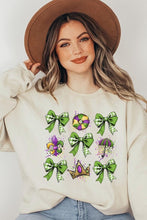 Load image into Gallery viewer, Cre8ed2luv&#39;s Mardi Gras Graphic Multi Bow Sweatshirt