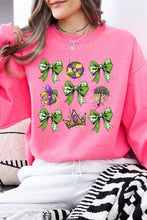 Load image into Gallery viewer, Cre8ed2luv&#39;s Mardi Gras Graphic Multi Bow Sweatshirt