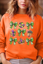Load image into Gallery viewer, Cre8ed2luv&#39;s Mardi Gras Graphic Multi Bow Sweatshirt