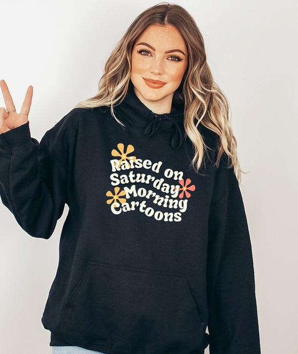 Cre8ed2luv's Raised on Saturday Morning Cartoons Graphic Hoodie