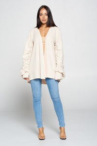 Soft Landing Cute Fuzzy Open Front Cardigan