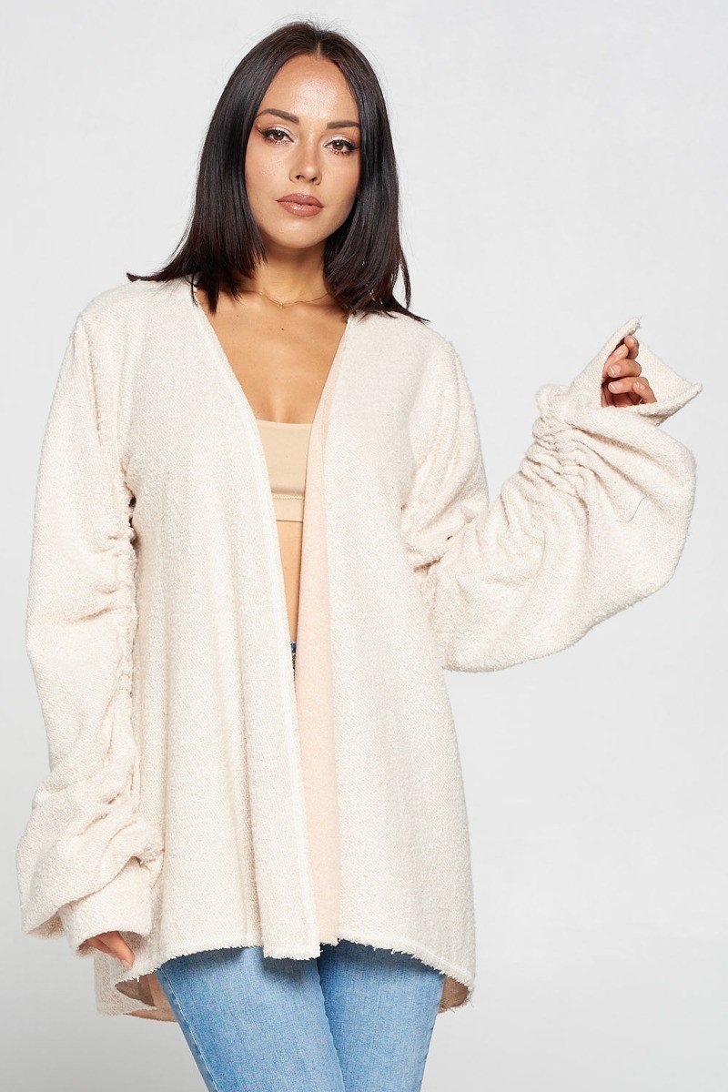 Soft Landing Cute Fuzzy Open Front Cardigan