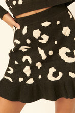 Load image into Gallery viewer, Wild About You Leopard-print Knit Mini Skirt (Black)