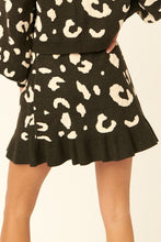 Load image into Gallery viewer, Wild About You Leopard-print Knit Mini Skirt (Black)