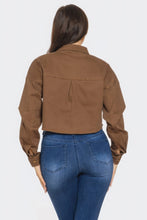 Load image into Gallery viewer, Written In the Stars Rhinestone Embellished Denim Button Down (Brown)