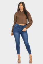 Load image into Gallery viewer, Written In the Stars Rhinestone Embellished Denim Button Down (Brown)