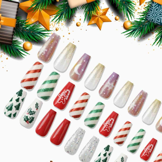 Cre8ed2luv's 72-Piece Christmas Theme ABS Press-On Nails