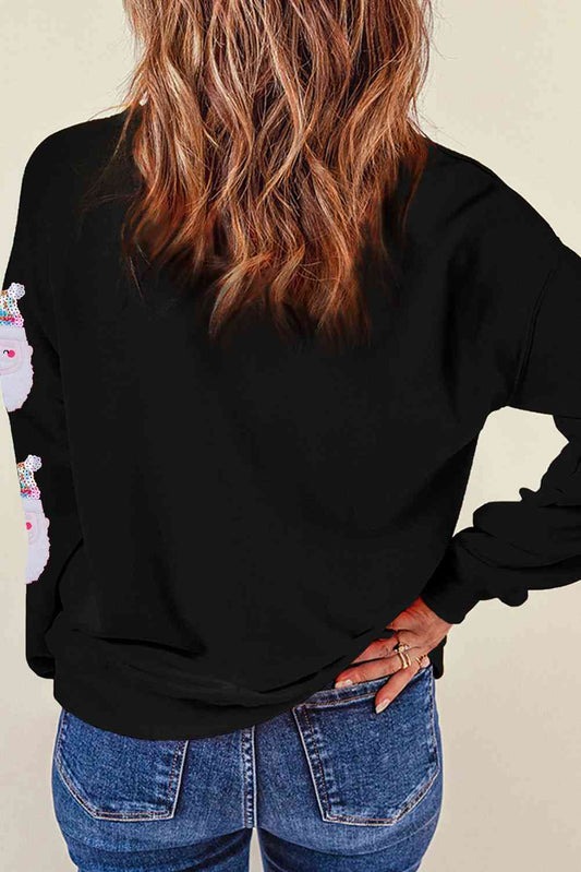 Sequin Santa Long Sleeve Sweatshirt