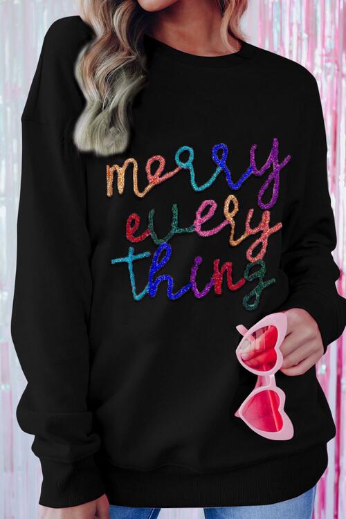 Merry Everything  Dropped Shoulder Sweatshirt