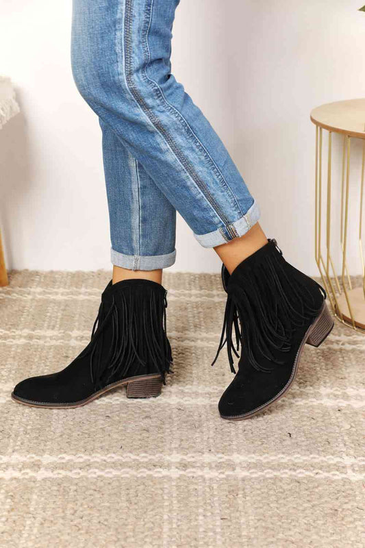 Cre8ed2luv's Women's Fringe Cowboy Western Ankle Boots
