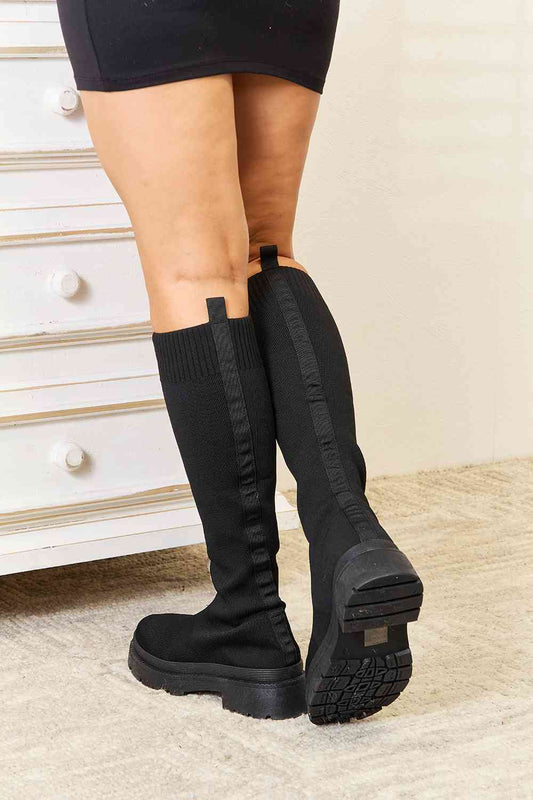 Cre8ed2luv's Footwear Knee High Platform Sock Boots