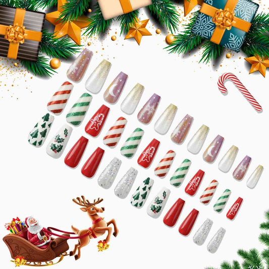 Cre8ed2luv's 72-Piece Christmas Theme ABS Press-On Nails