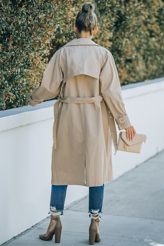 Cre8ed2luv's Khaki Runway Style Belted Long Trench Coat
